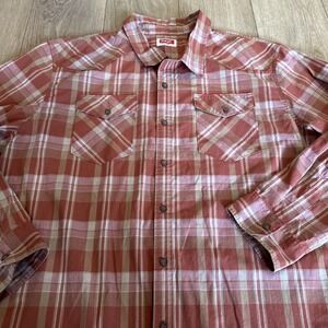 Wrangler Men's Long‎ Sleeve Button Up Plaid Shirt Western Workwear 3XL